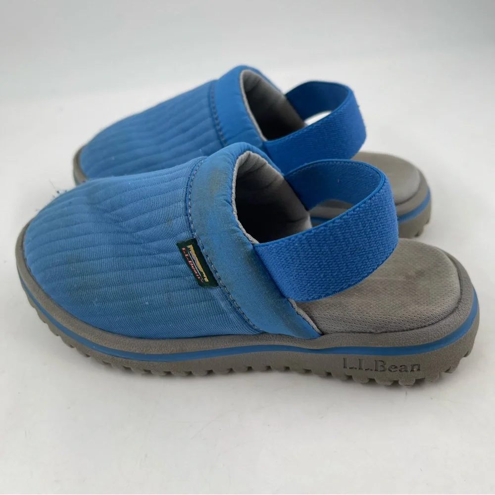 LL Bean Unisex Kids Blue Mule Slippers Sandals - Size 10/11